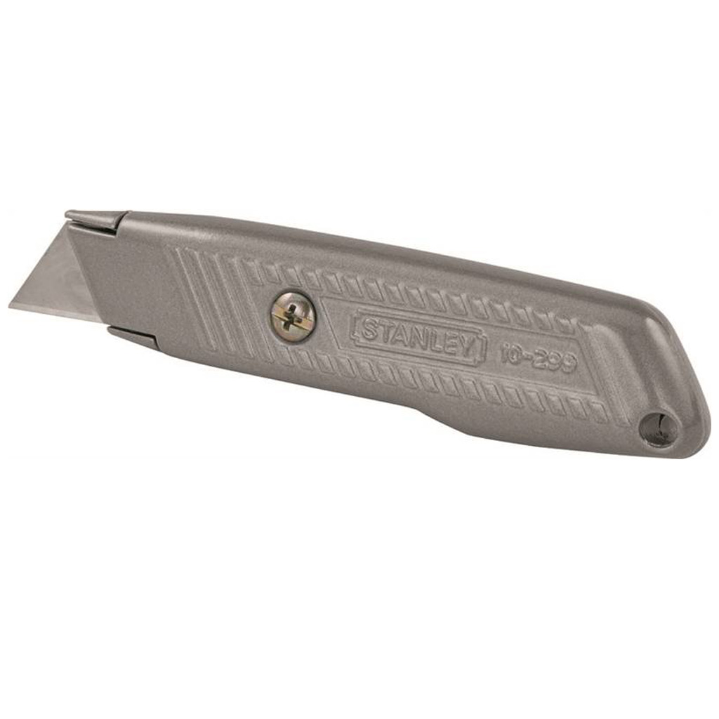 STANLEY UTILITY KNIFE 3" FIXED CARBON STEEL BLADE W/ STORAGE GREY 10-299