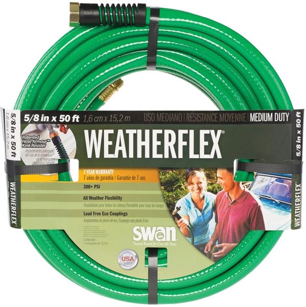 SWAN WEATHERFLEX GARDEN HOSE 5/8"X50'