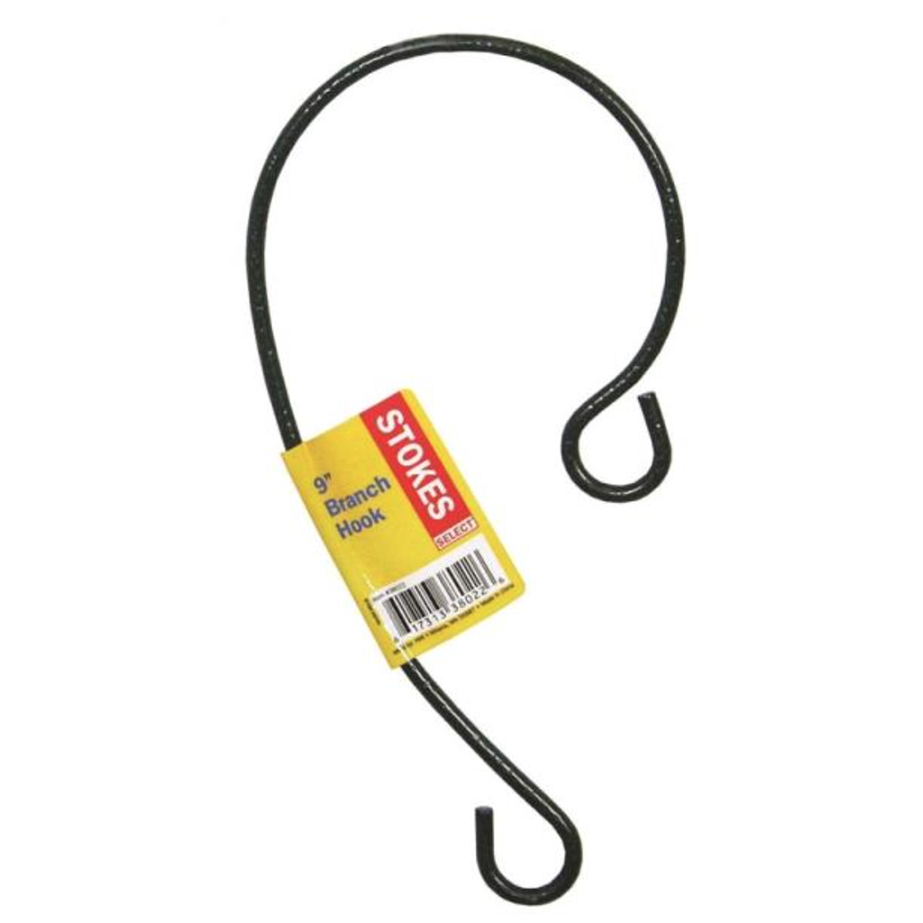 STOKES BRANCH HOOK STEEL POWDER COATED BLACK 9&quot;