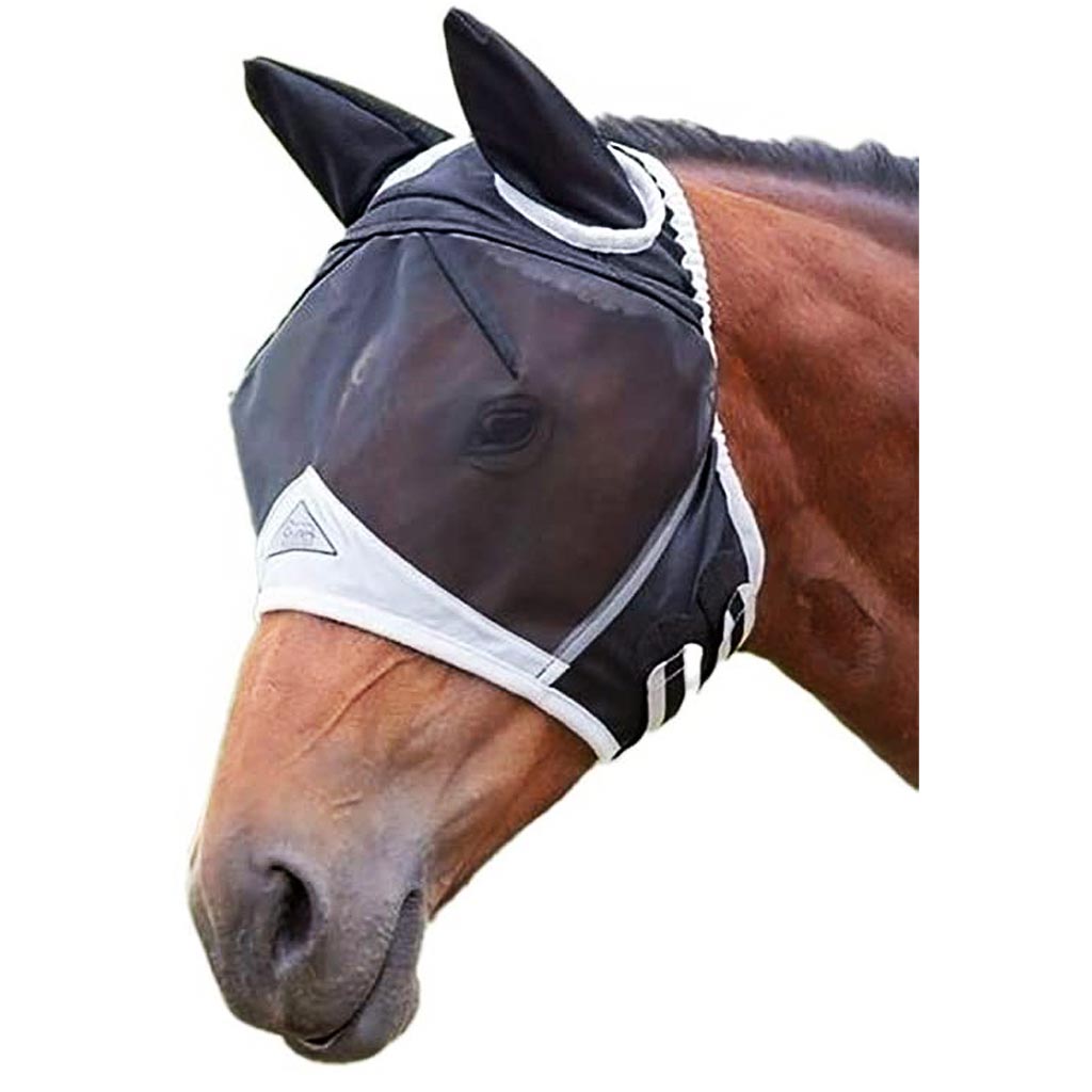 DR - SHIRES FINE MESH FLY MASK W/ EARS BLACK S