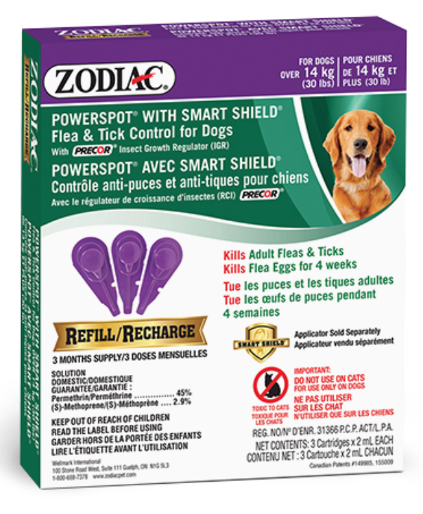 DMB - ZODIAC SMART SHIELD POWER SPORT DOGS OVER 14KG 3 TUBE REFILL