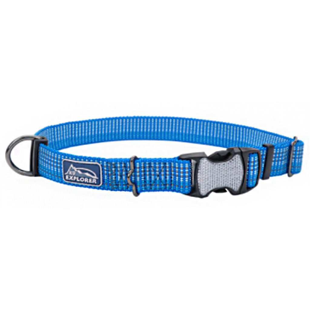 DMB - COASTAL K9 EXPLORER REFLECTIVE ADJ COLLAR LAKE 5/8&quot;X10-14&quot;