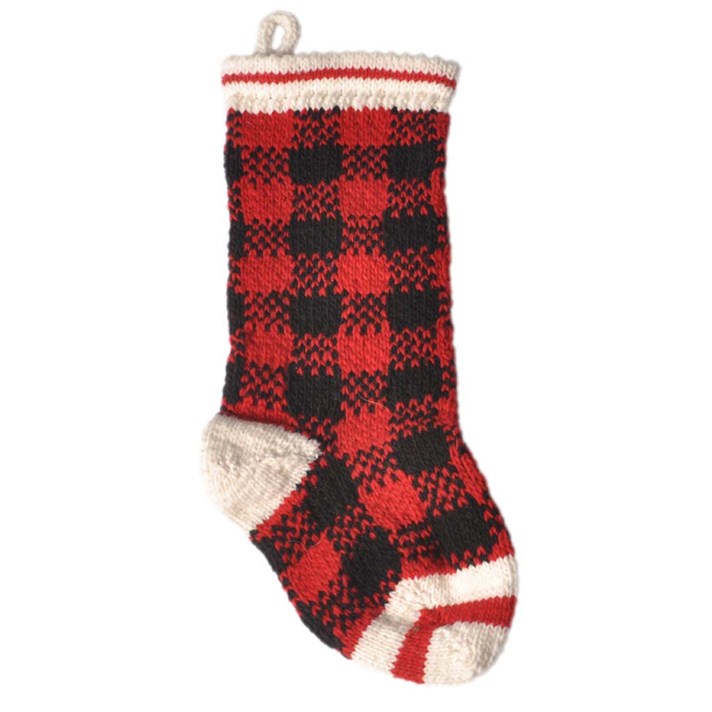 DMB - CHILLY DOG KNIT CHRISTMAS STOCKING- BUFFALO PLAID