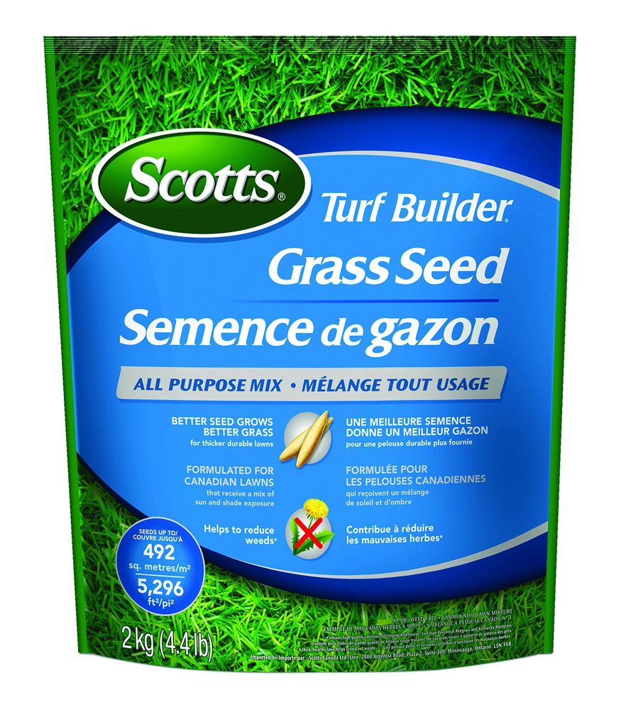 SCOTTS TURF BUILDER ALL PURPOSE GRASS SEED MIX 2KG
