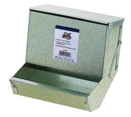 [10038830] PET LODGE RABBIT FEEDER 7&quot; SOLID BOTTOM W/ LID GALV. STEEL