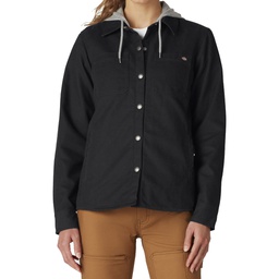 [10085866] DMB - DICKIES WOMEN HOODED DUCK SHIRT JACKET BLACK MEDIUM