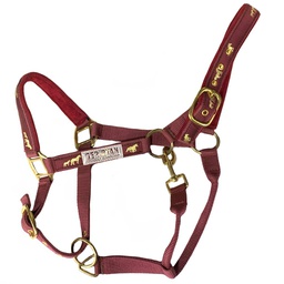 [10086096] DMB - GER-RYAN NYLON HALTER PADDED HORSE PRINT COB BURGUNDY