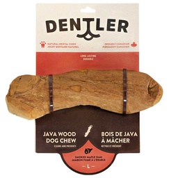 [10089742] DR - DENTLER JAVA WOOD SMOKED HAM MAPLE DOG CHEW LRG