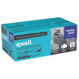 [10091340] HEALTHY PAWS DOG COMPLETE SM DOG DINNER QUAIL 12 X 100G