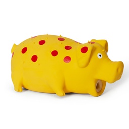 [10093622] BUD'Z LATEX SQUEAKER SPOTTED PIG YELLOW